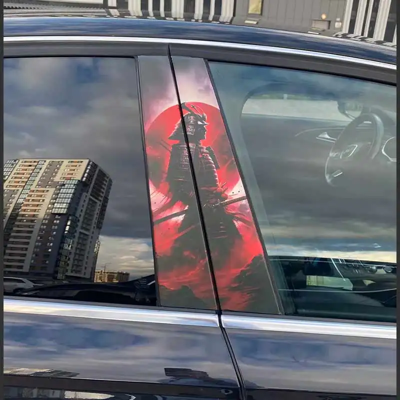 

Japanese samurai 2PCS Car B-pillar sticker body waterproof sticker Styling Automobiles Exterior Accessories SH702