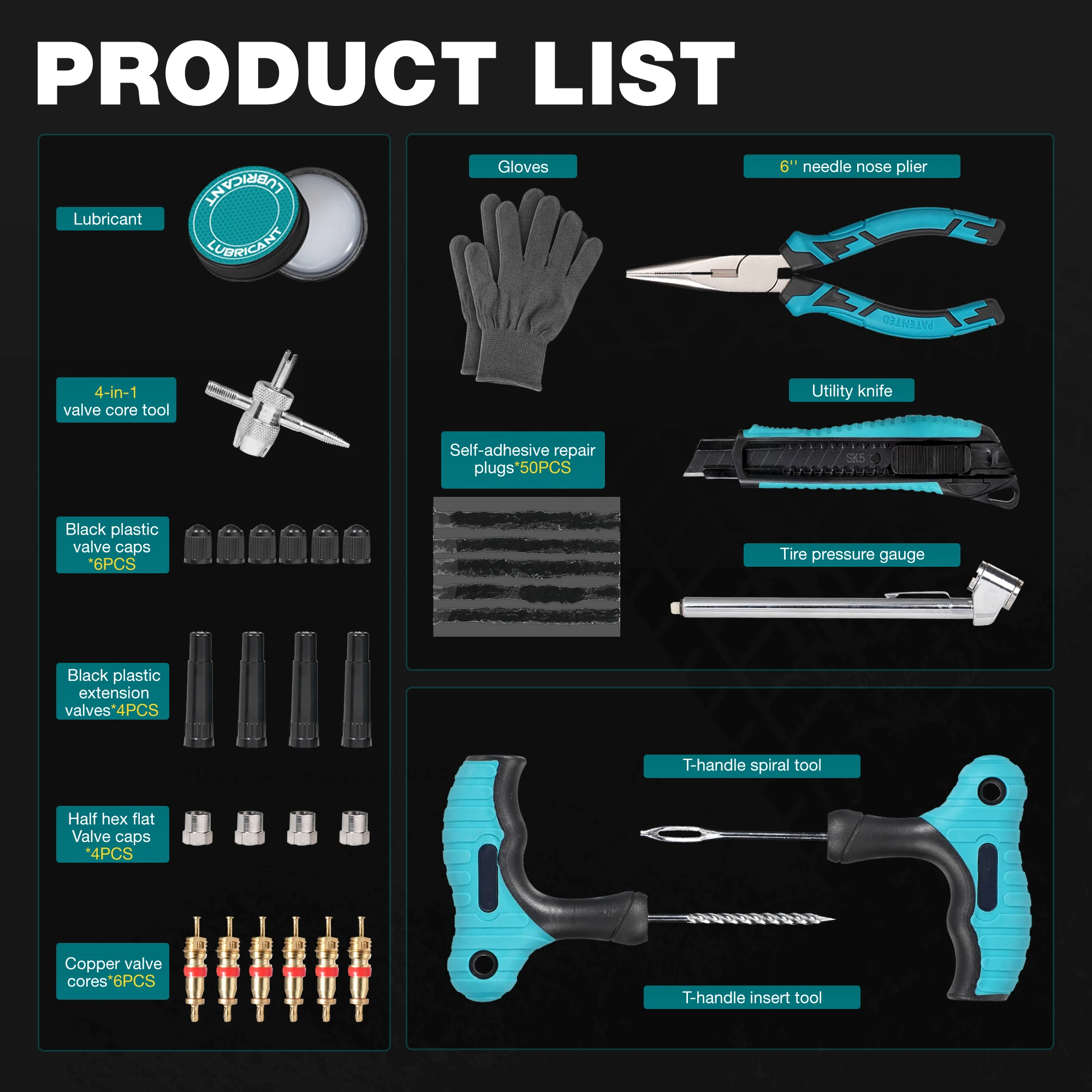 Professional Heavy-Duty Rivet Gun, One-Handed Pop Rivet Gun Set Robust Riveter with Shaft Container, Manual Riveting Tool, Tool-Free Interchangeable Heads, for Metal, Wood, and Plastic - view 2