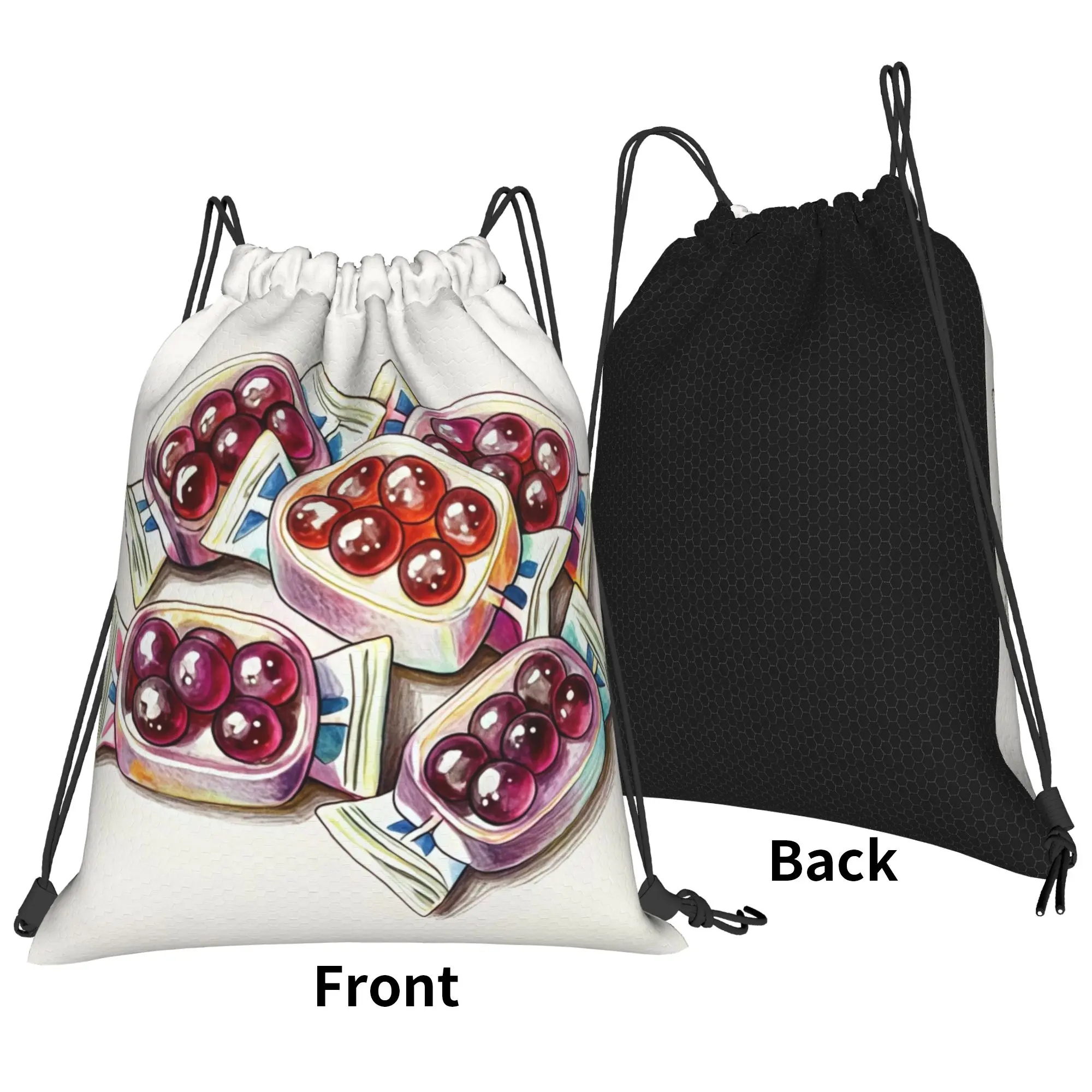 Pucchoo Grape Filled Candy Portable Sports Riding Gym Drawstring Storage Sporty Backpacks