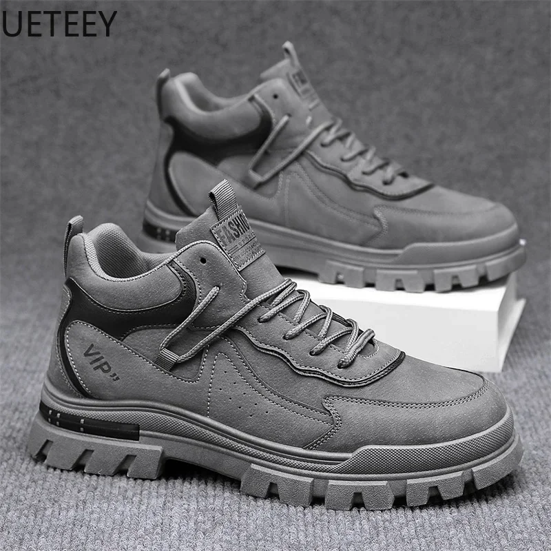 New Booties for Men Winter Boots Safety Shoe Man Trendy All-match Comfortable Popular Model Hard-wearing Explosive Style UETEEY