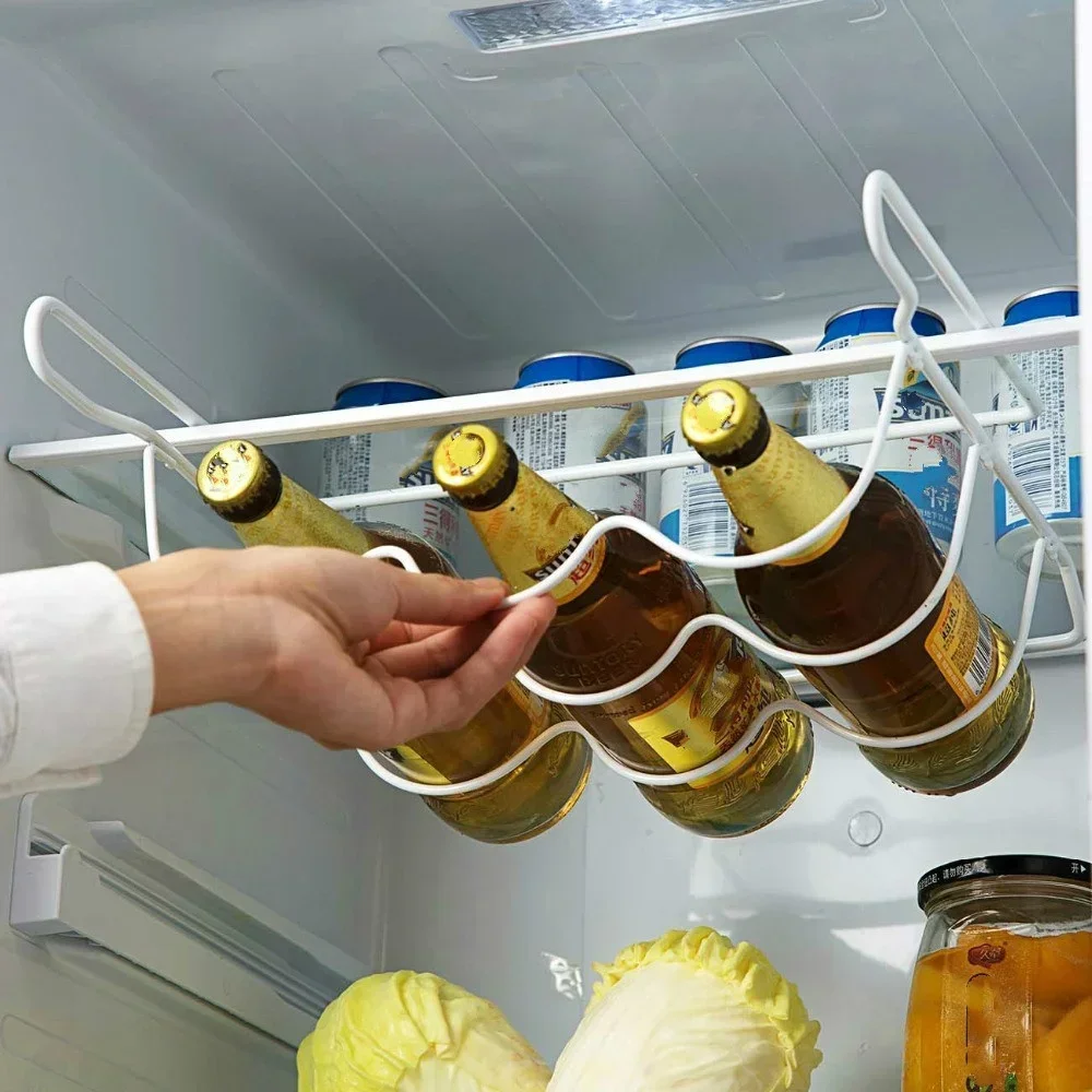 Kitchen Supplies Refrigerator Organizer Rack Inside Shelf Beer Wine Bottle Holder Rack Kitchen Storage Shelves Accessories Tools