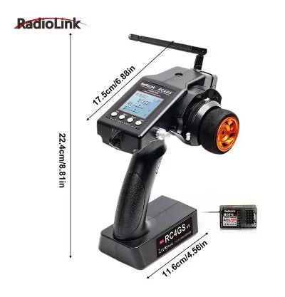 RadioLink RC4GS V3 2.4G 4CH 5CH 7CH 400M remote control transmitter + R6Fg gyroscope internal receiver for remote control of car