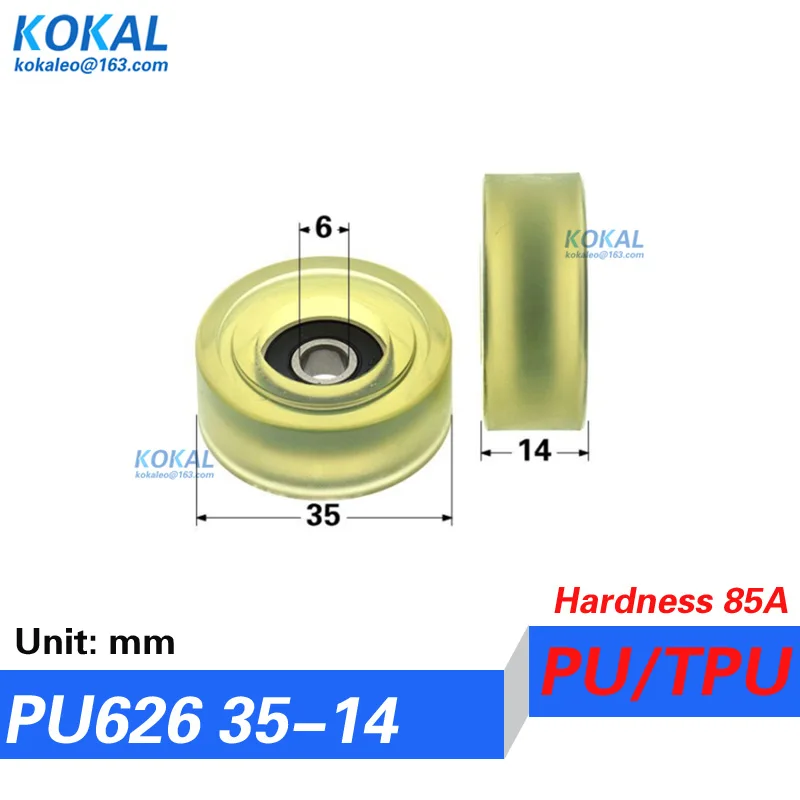 [PUd6] 4/10PCS low noise 626RS 626 polyurethane PU bearing roller currency count manchine TPU rubber display rack roller 25-35mm