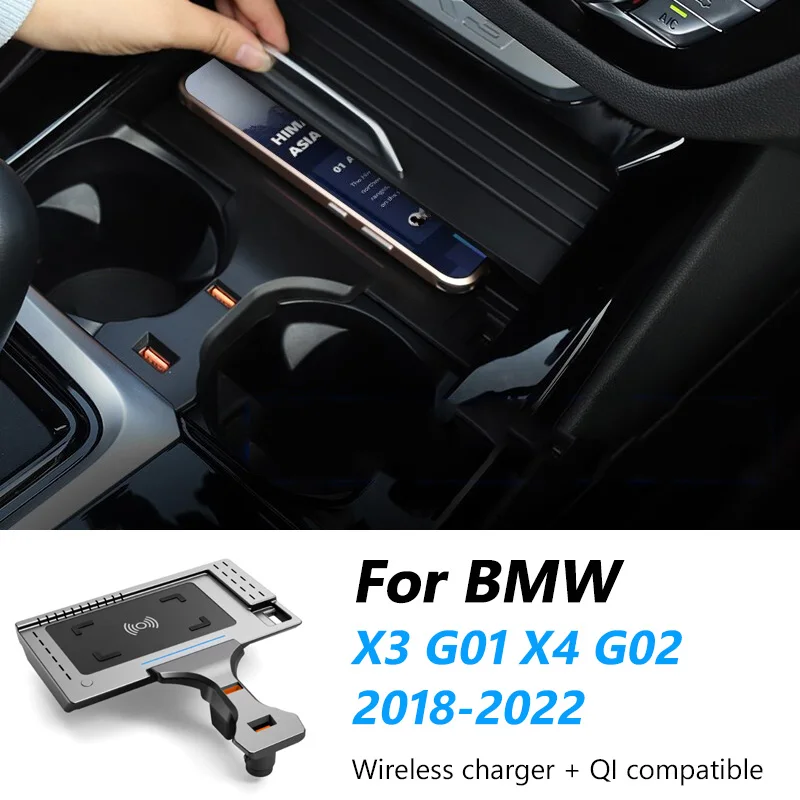 

Car QI Wireless Charging For BMW X3 X4 G01 G02 2018-2022 High Quality Car Mobile Phone Wireless Fast Charging Board Accessories