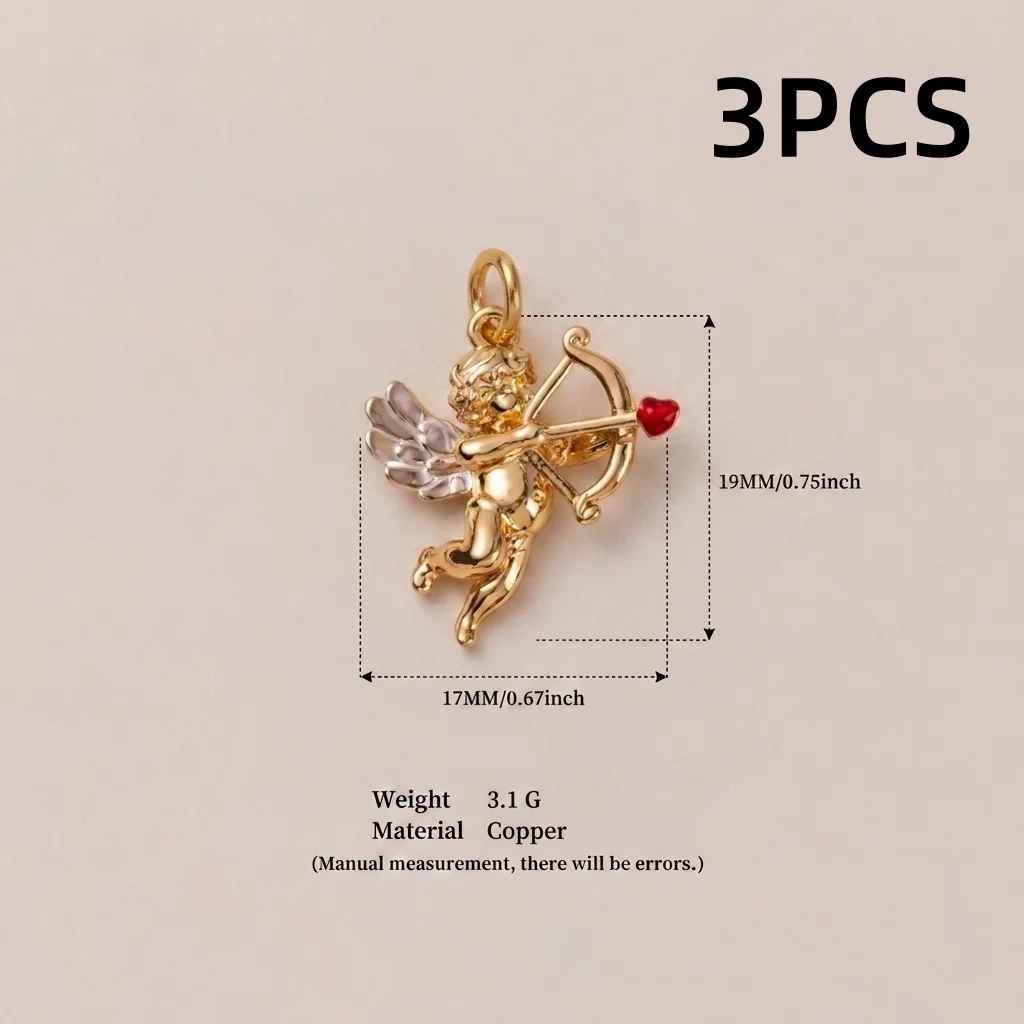 3 Stück Modische und Schlichte Neue Katzen-Doppel-Liebes-Schleifen-Pferde-DIY-Anhänger Charms für Schmuckherstellung – Detail 4