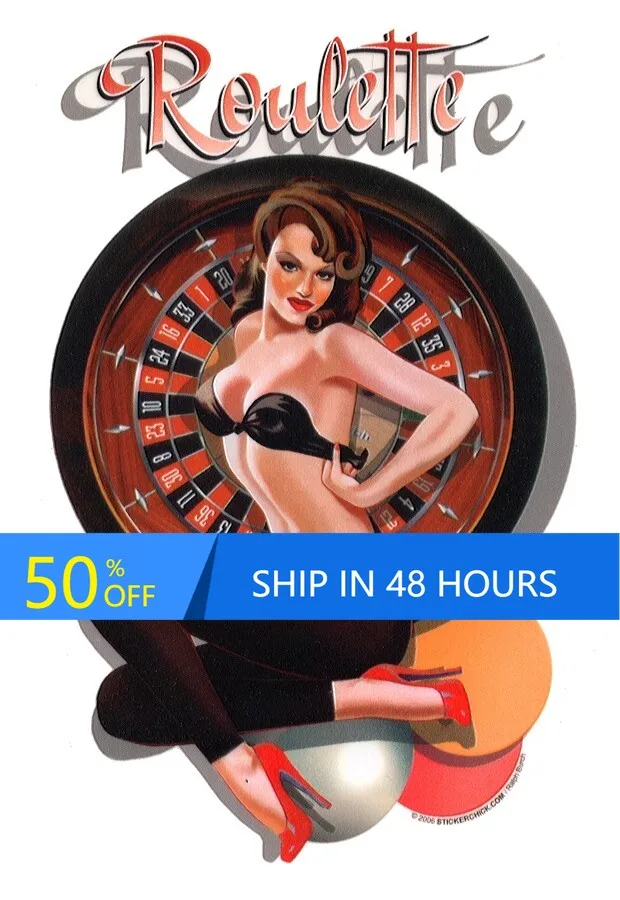 

ROULETTE Sexy Gambling PINUP Funny Motor Home Walls Truck Camper Van Waterproof Vinyl Decal Decoration Retro Vintage