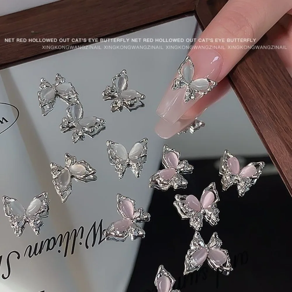 

5 шт., ювелирные изделия для дизайна ногтей с бабочками, новые трехмерные полые роскошные украшения для ногтей из сплава, аксессуары для ногтей