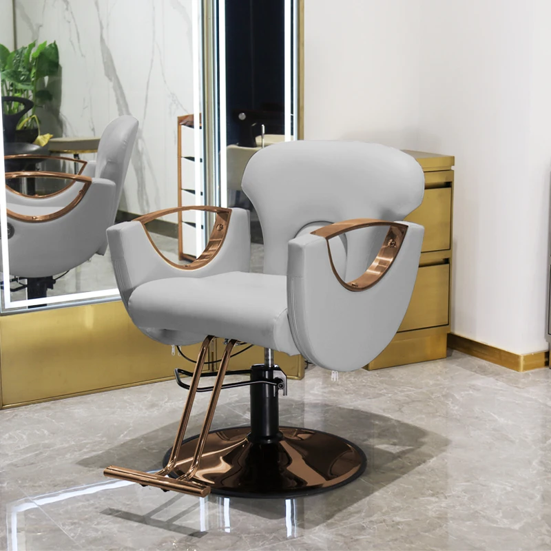 Sedia da barbiere minimalista per la casa sedia nera dal design reclinabile di lusso girevole classica confortevole Cadeira De Barbeiro Furniture