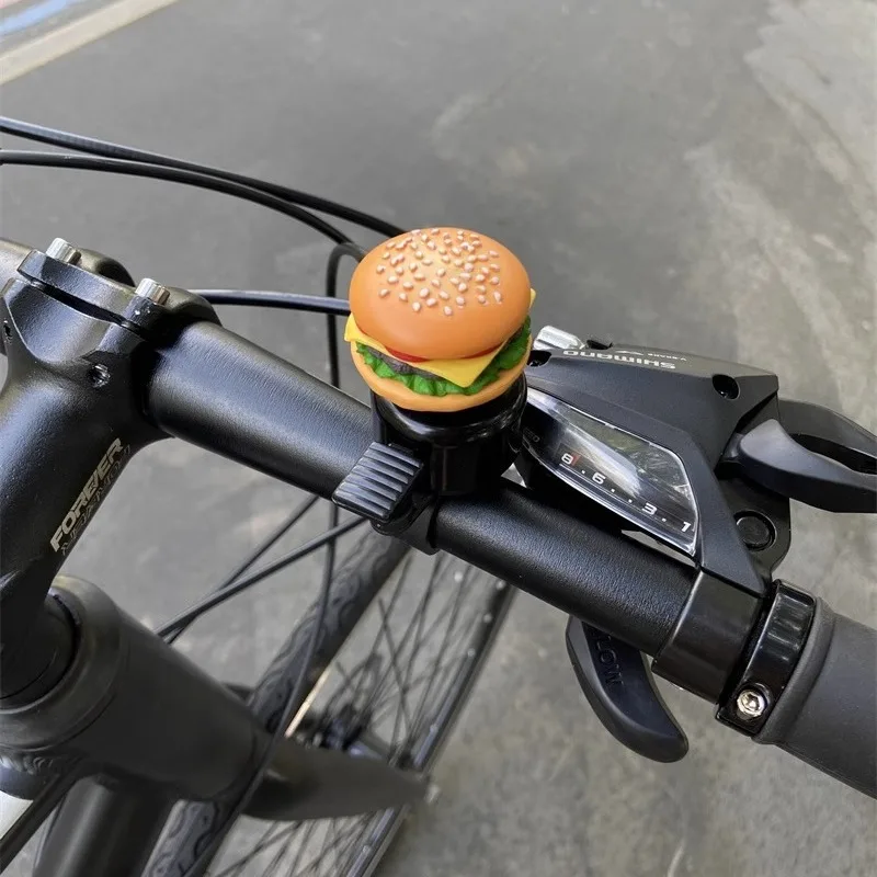 3 قطعة جرس الدراجة همبرغر مضحك الكرتون جرس الدراجة بصوت عال وهش واضح الصوت ل التوازن الدراجة ، سكوتر ، الدراجات الجبلية اكسسوارات الدراجات #3