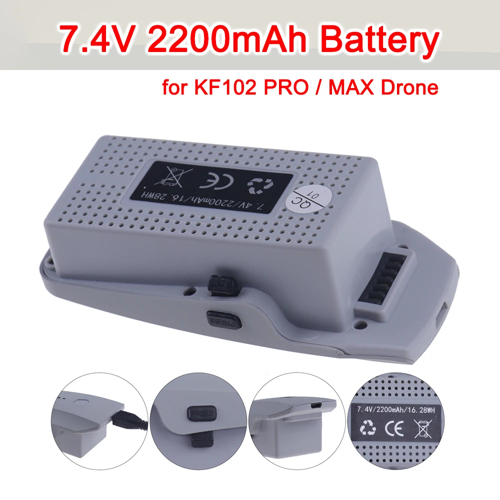 

7.4V 2200mAh Battery Spare Part Original for RC Drone KF102 PRO/MAX GPS Quadcopter Battery Part Accessory