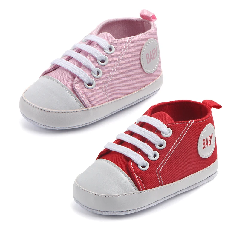 Canvas Sneakers Boys or Girls,Lightweight, Anti-Slip Soft Sole for All-Season First Walkers Infant Newborn Baby Shoes 0-18 Month