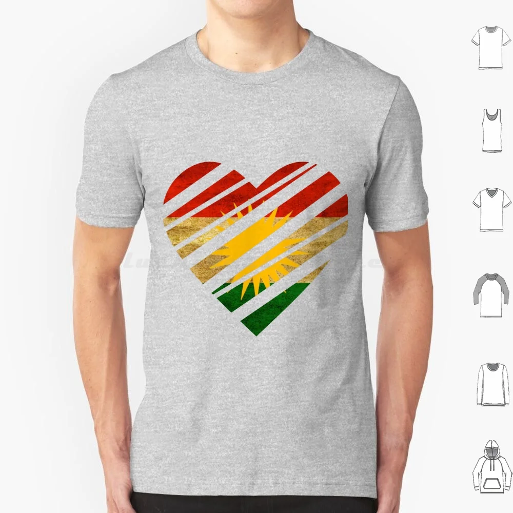 Kurdistan Heart T Shirt Cotton Men Women Diy Print Kurdistan Kurd Kurds Kurdish Heart Love Patriotic Patriotism Fatherland