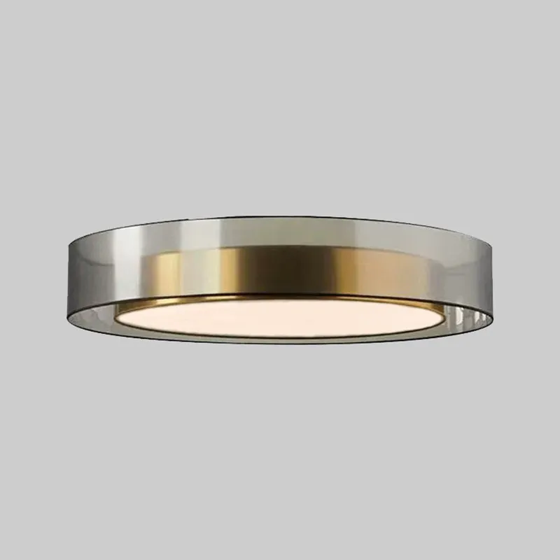 

Nordic Simple Round LED Ceiling Lights Modern All Copper Living Room Lamp Bedroom Study Hotel Aisle Decorative Lighting Fixtures