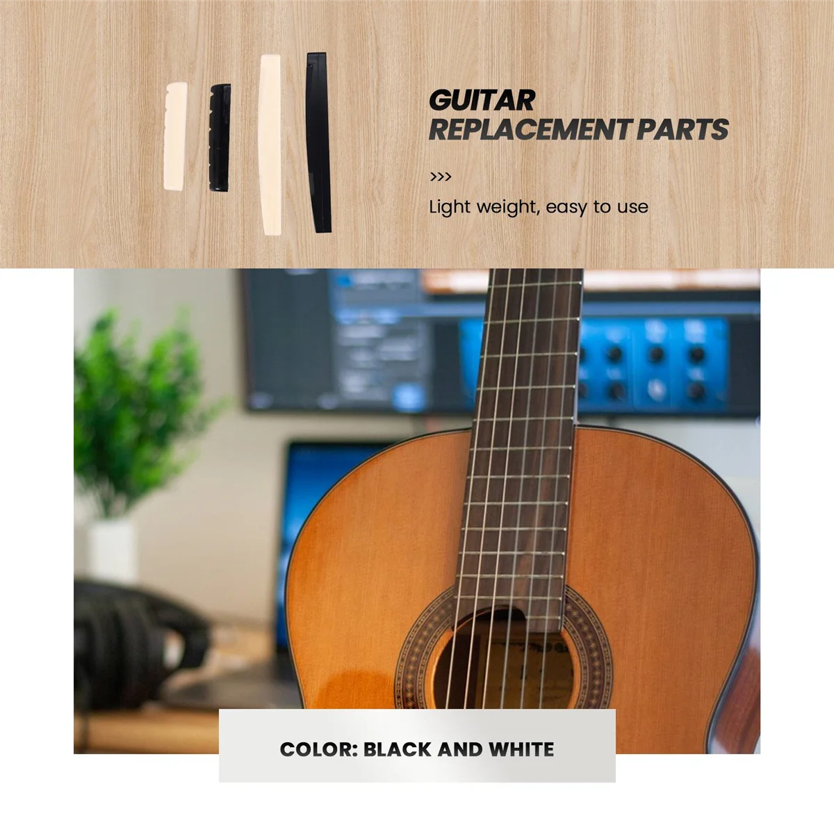 1 комплект черно-белых штифтов для моста из АБС-пластика, седла и гайки, запасные части для акустической гитары, хит продаж