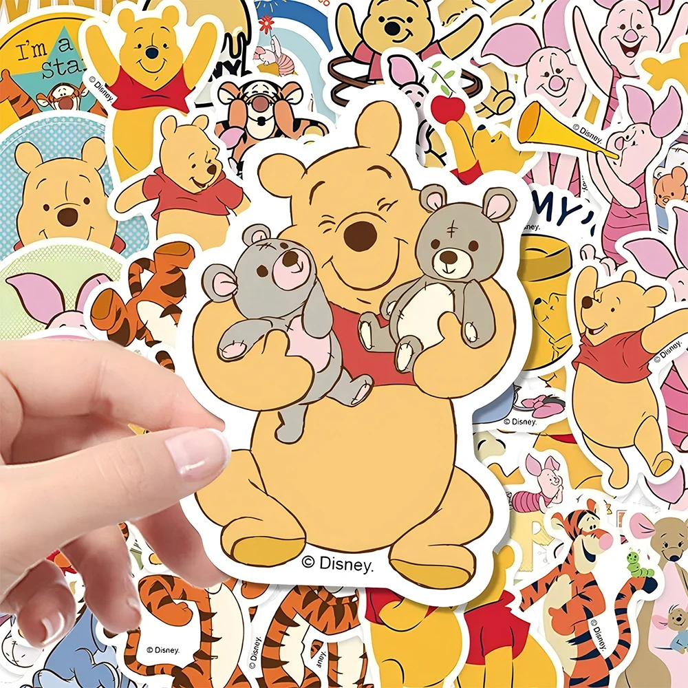 50pcs Disney Anime Winnie the Pooh Stickers Cute Pooh Bear Tigger Cartoon Decal Suitcase Laptop Notebook Decoration Sticker Gift