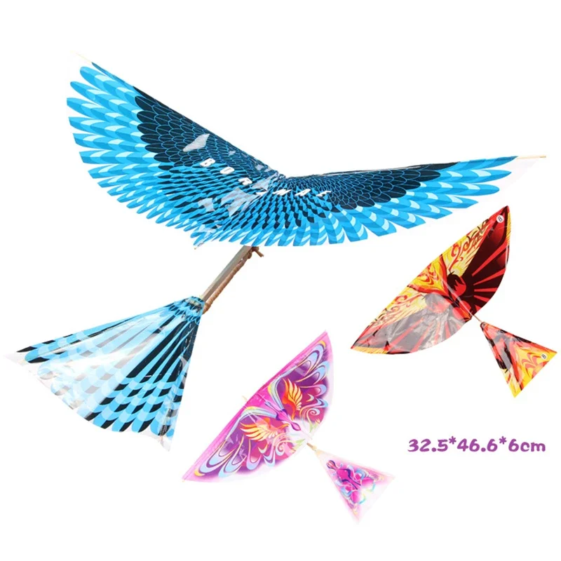 HOT SALE Children\'s Puzzle Rubber Band Power Bird Models Toy New DIY Kite Bionic Air Plane Action Assembly Gift