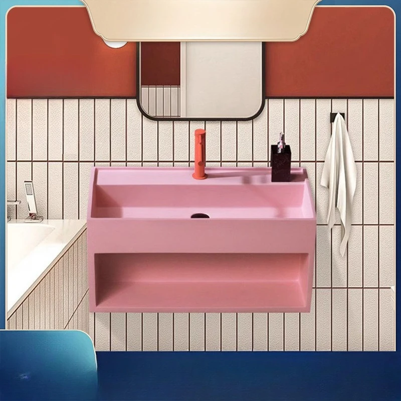 Minimalist style niche extremely narrow small apartment light luxury hand wash face basin