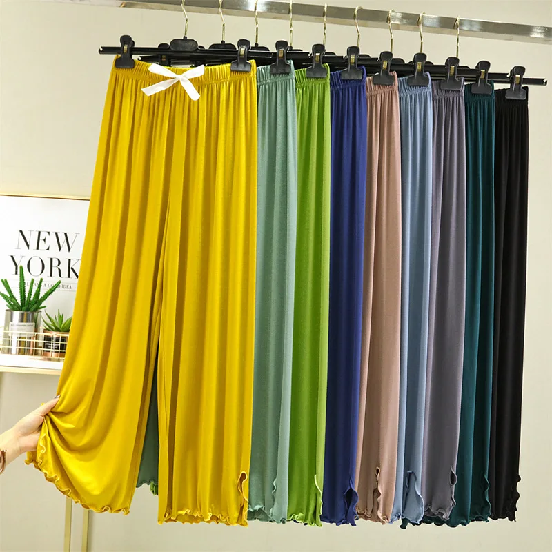 بنطال ذو قصة أرجل واسعة Inbeige للمرأة الخريف المرقعة سمكا حك الحضرية العطاء فحص الزنانير الطيات مضلع الطبقات دافئ يتدفقون Ins #2