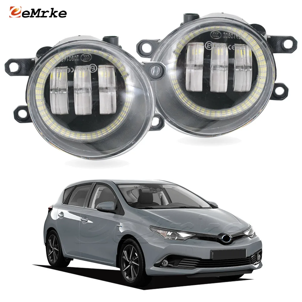 LED Fog Lights for Toyota Auris E180 Facelift 2016 2017 2018 2019 Car PTF Lens Angel Eyes DRL Daytime Running Light Fog Lamp