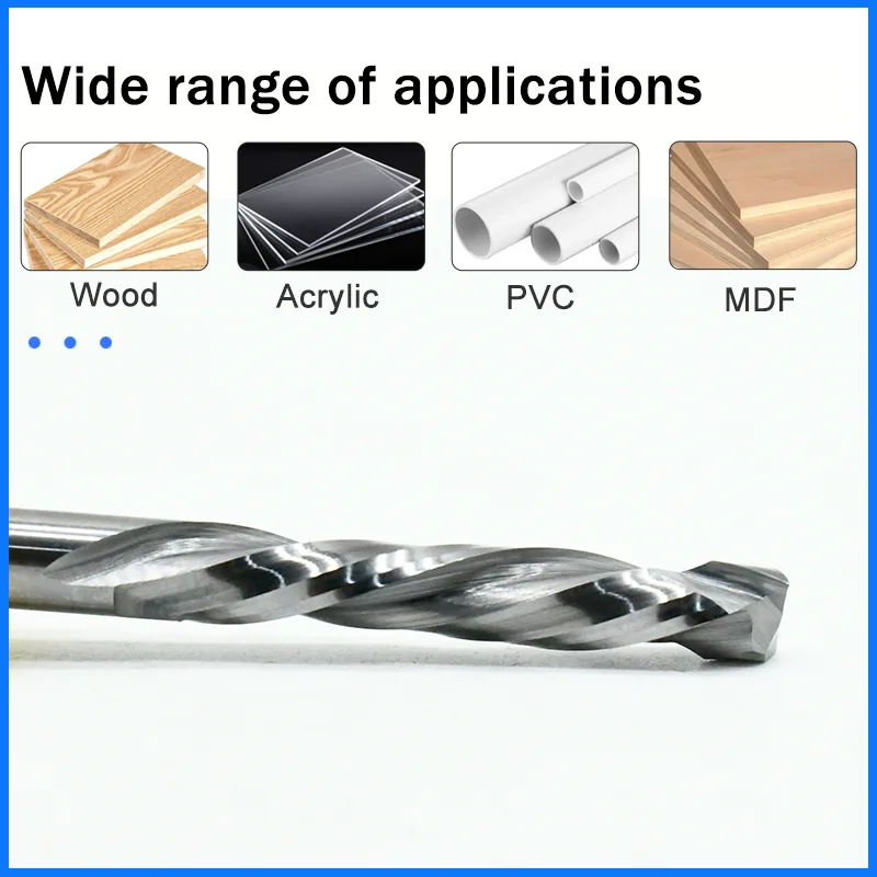 5 pcs/lot 3.175/4/6mm Two Flute Compression Bit Carbide 2F Up Down Cut End Mill CNC Spiral Router Cutter for woodworking