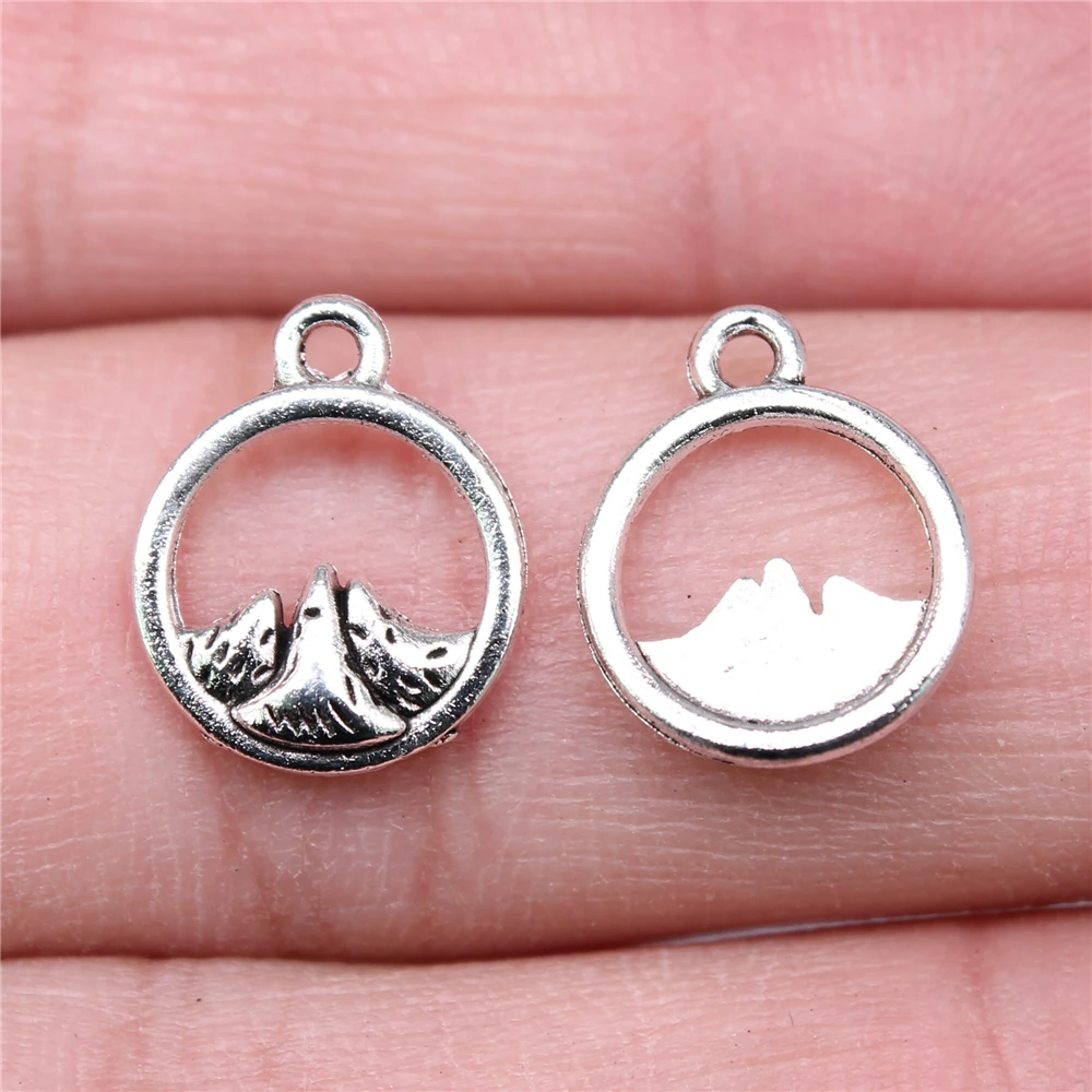 

Wholesale 400pcs/bag Charms 14x11mm Snow Mountain Charms DIY Jewelry Findings Antique Silver Color Alloy Charms