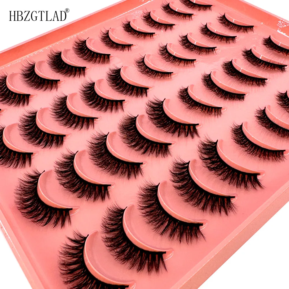 Neue 20 Paar Natürliche Lange 3D Nerz Falsche Wimpern, Künstliche Wimpernverlängerung, Make-up-Set, Nerz-Wimpern, Kurze Wimpern – Detail 3
