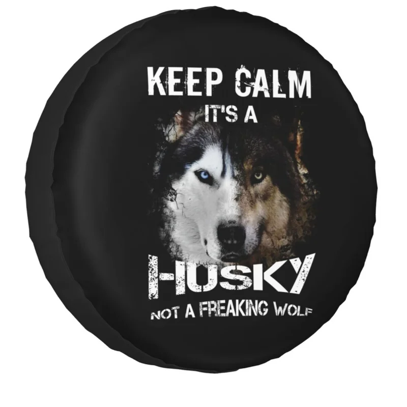 Custom Vintage Siberian Husky Spare Tire Cover for Mitsubishi Pajero Funny Wolfs Tshirt Gift for Dog Lover Car Wheel Protectors