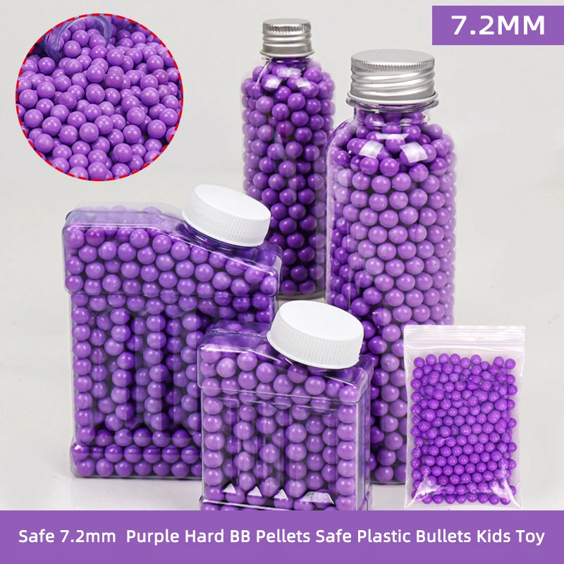 Balines de Plástico Duro de 7-8 mm, Color Morado, No Tóxicos, Seguros para Pistolas de Juguete para Niños, Tiro al Aire Libre