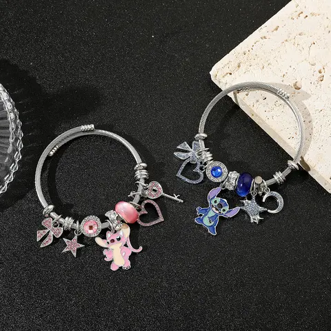 Disney-Lilo & Stitch Ängelberlockarmband för kvinnor och flickor, fina accessoarer för fans, födelsedags- och julklappar 10 best sales strängstygn - №5