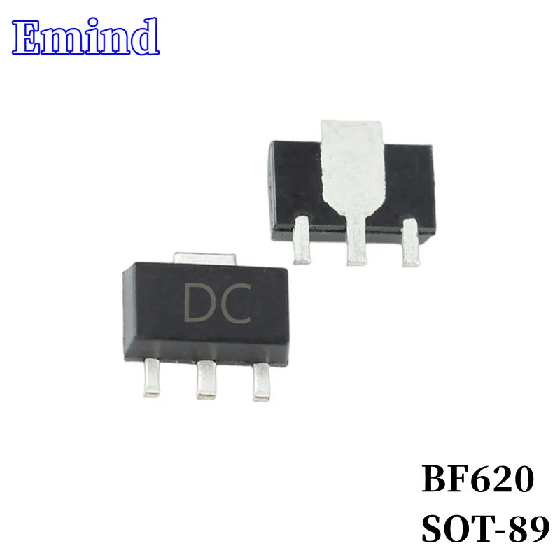 

100Pcs BF620 SMD Transistor Footprint SOT-89 Silkscreen DC Type NPN 300V/100mA Bipolar Amplifier Transistor