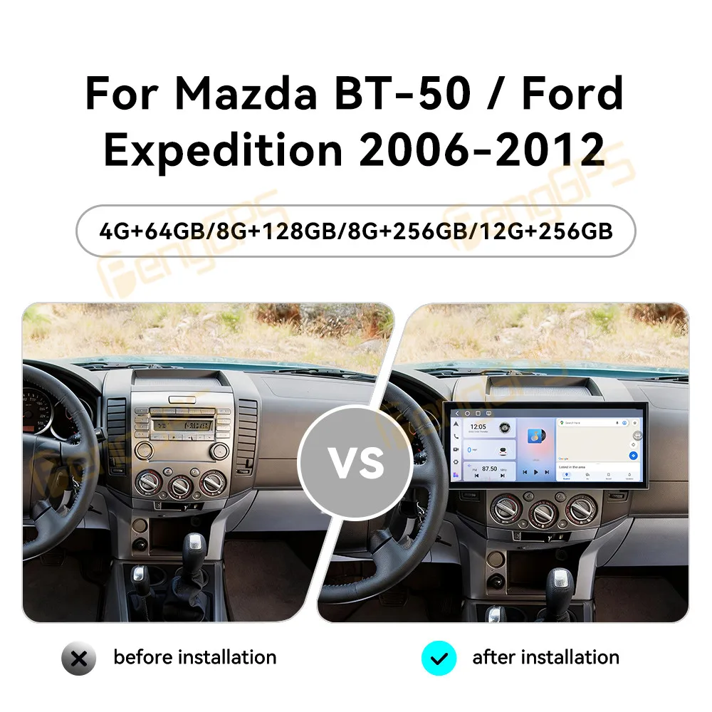 15.8 Inch Screen Car Radio For Mazda BT-50 Ford Expedition 2006-2012 Android GPS Navigation Multimedia Stereo Receiver Head Unit
