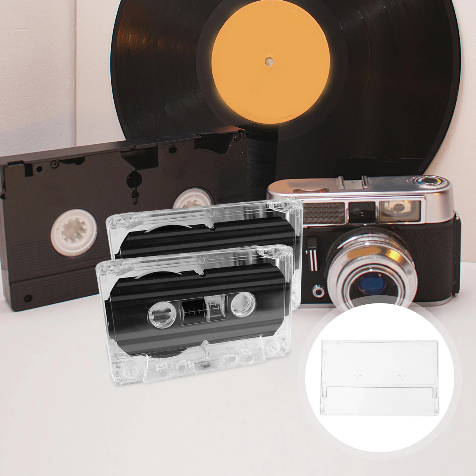 

3 Pcs High Transparency Cassette Tape Storage Case Plastic Compact Scratch Resistant Empty Box Audio Holder