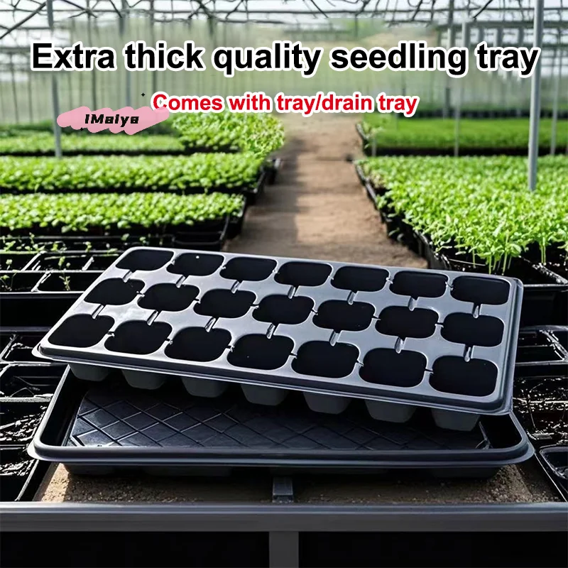 

Набор из 10 пластиковых лотков для рассады, черные контейнеры для проращивания семян, садовые принадлежности для овощей и цветов