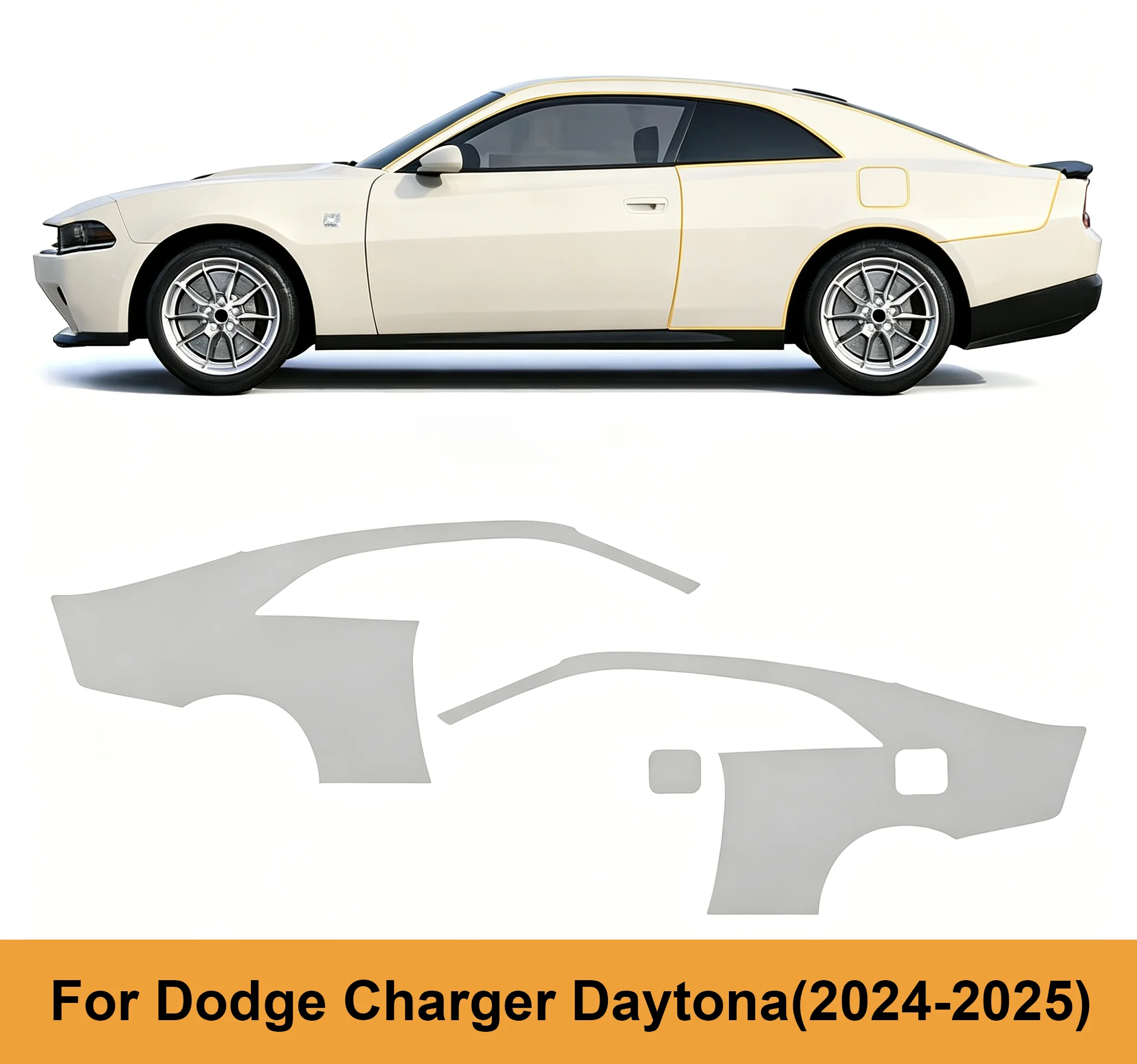 For Dodge Charger Daytona Scat Pack R/T 2024 2025 Car Pre Cut Paint Transparent TPU Protection Film Body Sticker Anti-scratch