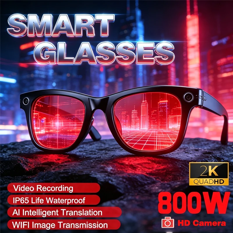 

Новые умные очки 2026 года: ИИ-перевод, голосовой помощник, HD-камера 800 МП, 3D стереозвук, стильный дизайн