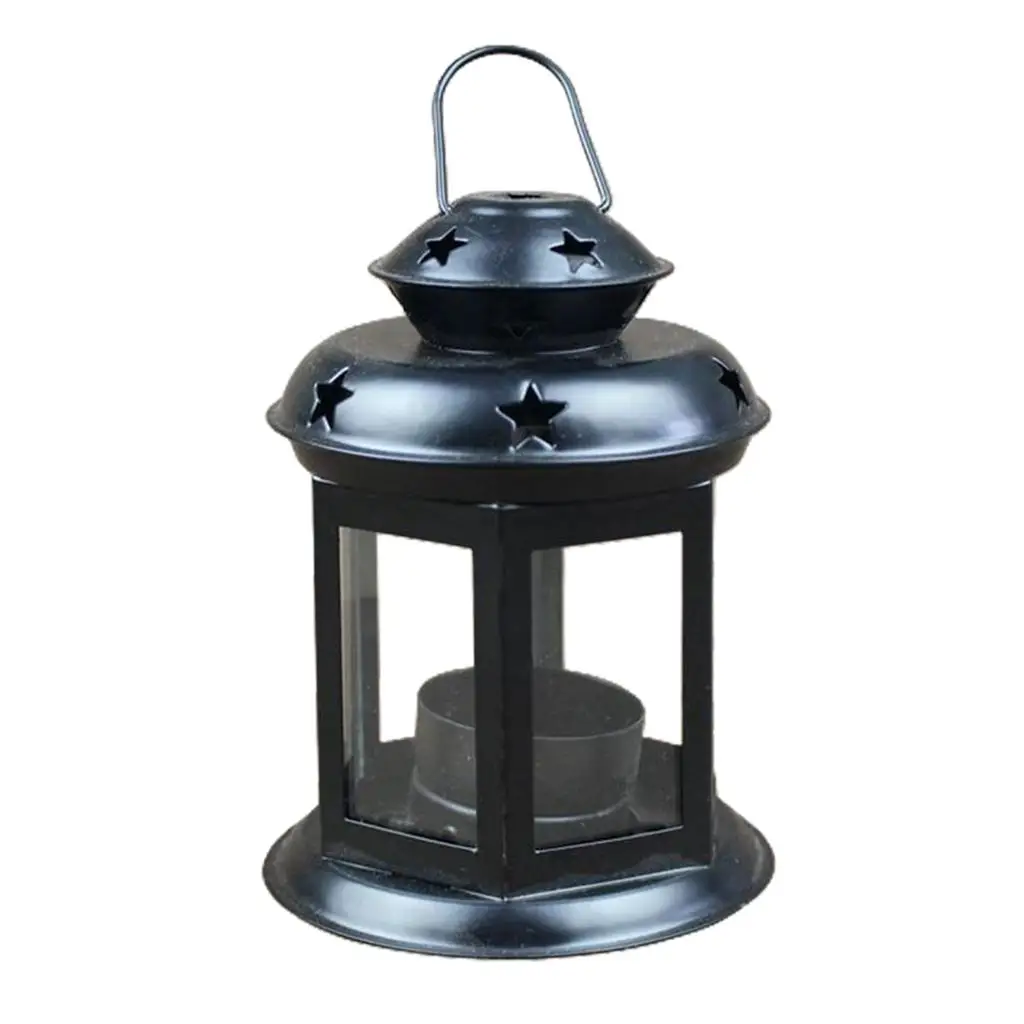 Outdoor Iron Wind-proof Lamp Candle Holder Candlestick Ornament