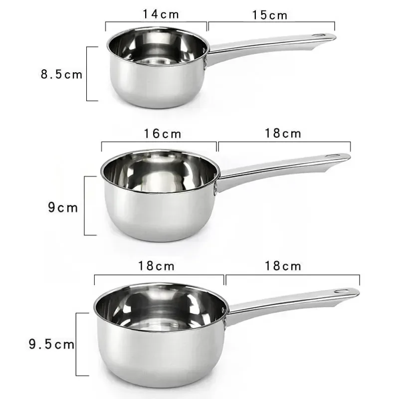 1PCS Stainless Steel Pan Pot Thickening Non-stick Suop Pan With Handle Milk Pot Hot Pot Household Cooking Tools Kitchen Utensils