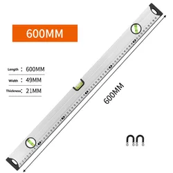 Z50 1PC 600MM High Precision Aluminum Alloy Spirit Level Ruler with Magnetic Construction Bubbles Level Tools Measuring Tools