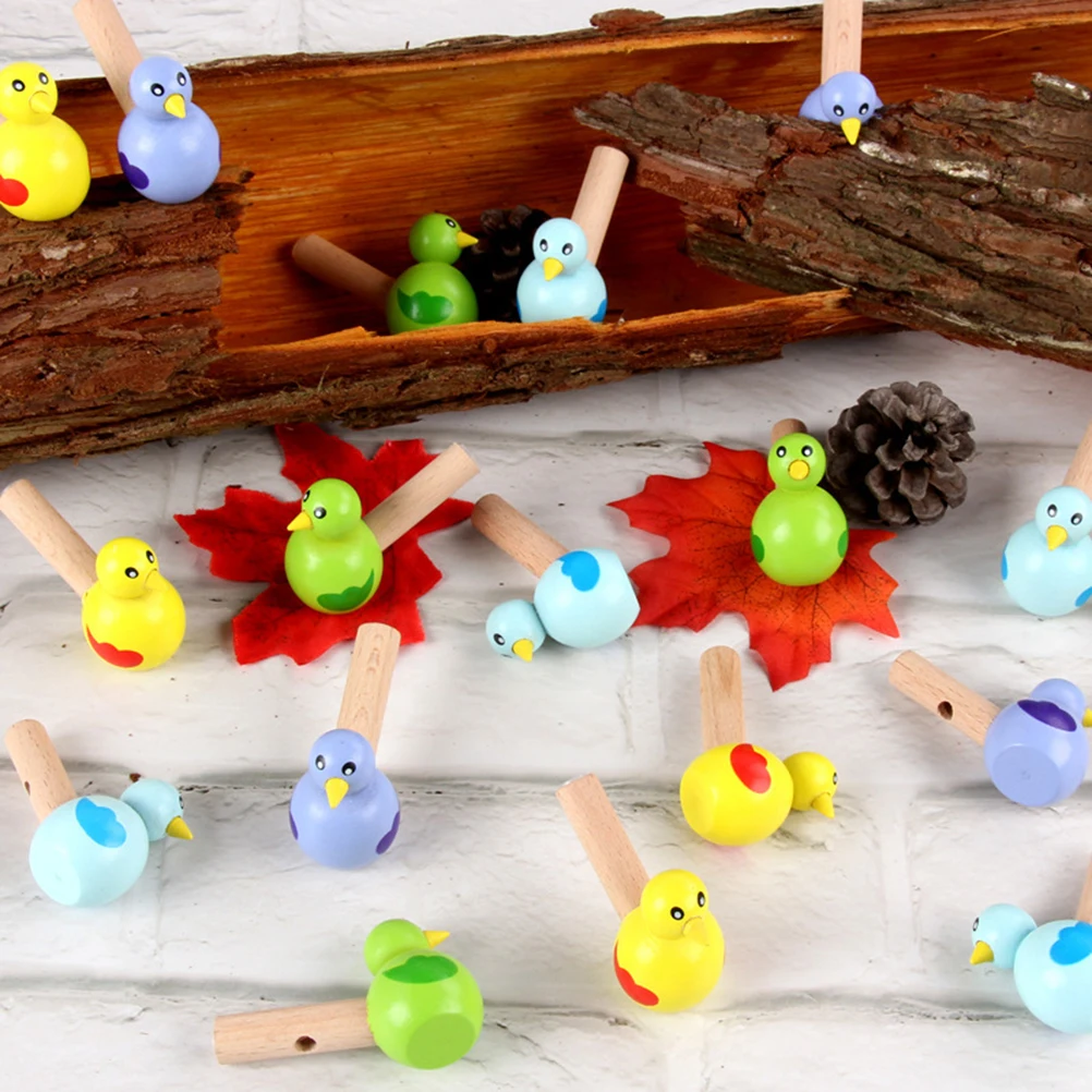 

20pcs Whistle Kids Toys Wooden Whistles Talking Birds Educational Gifts Safe Creative Fun Wooden Whistle Toys Festival