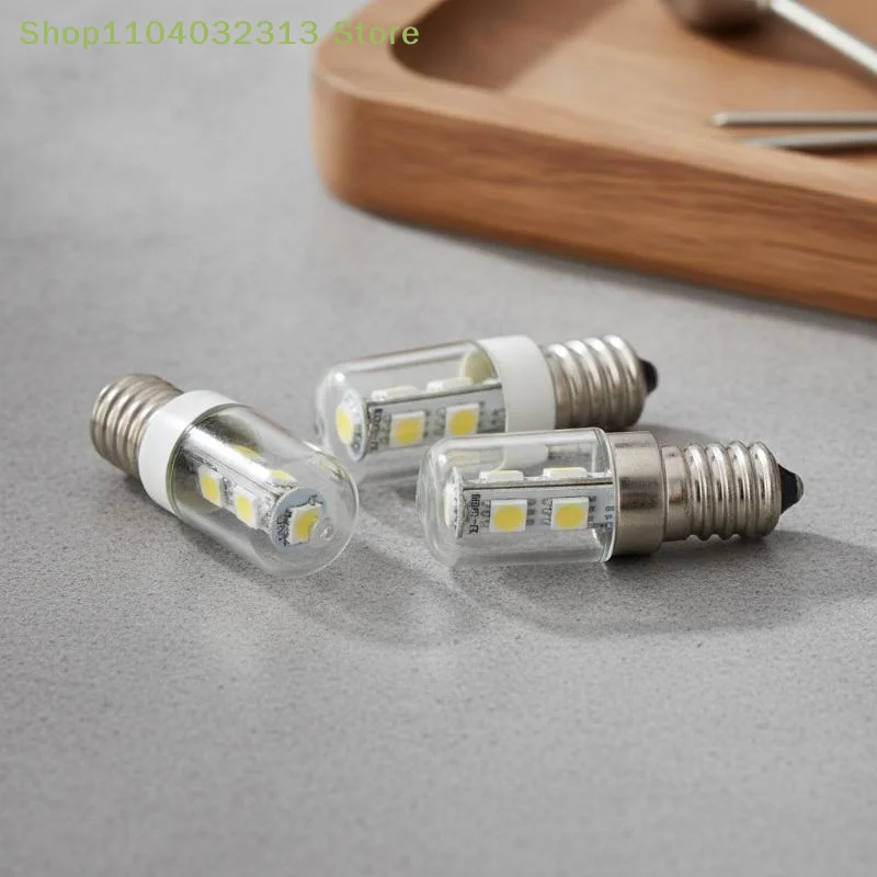 petite220V Cold White LED Corn Bulb E12 E14 E17 Universal Base for Refrigerator Fridge Showcase Pantry Lightingaccessories