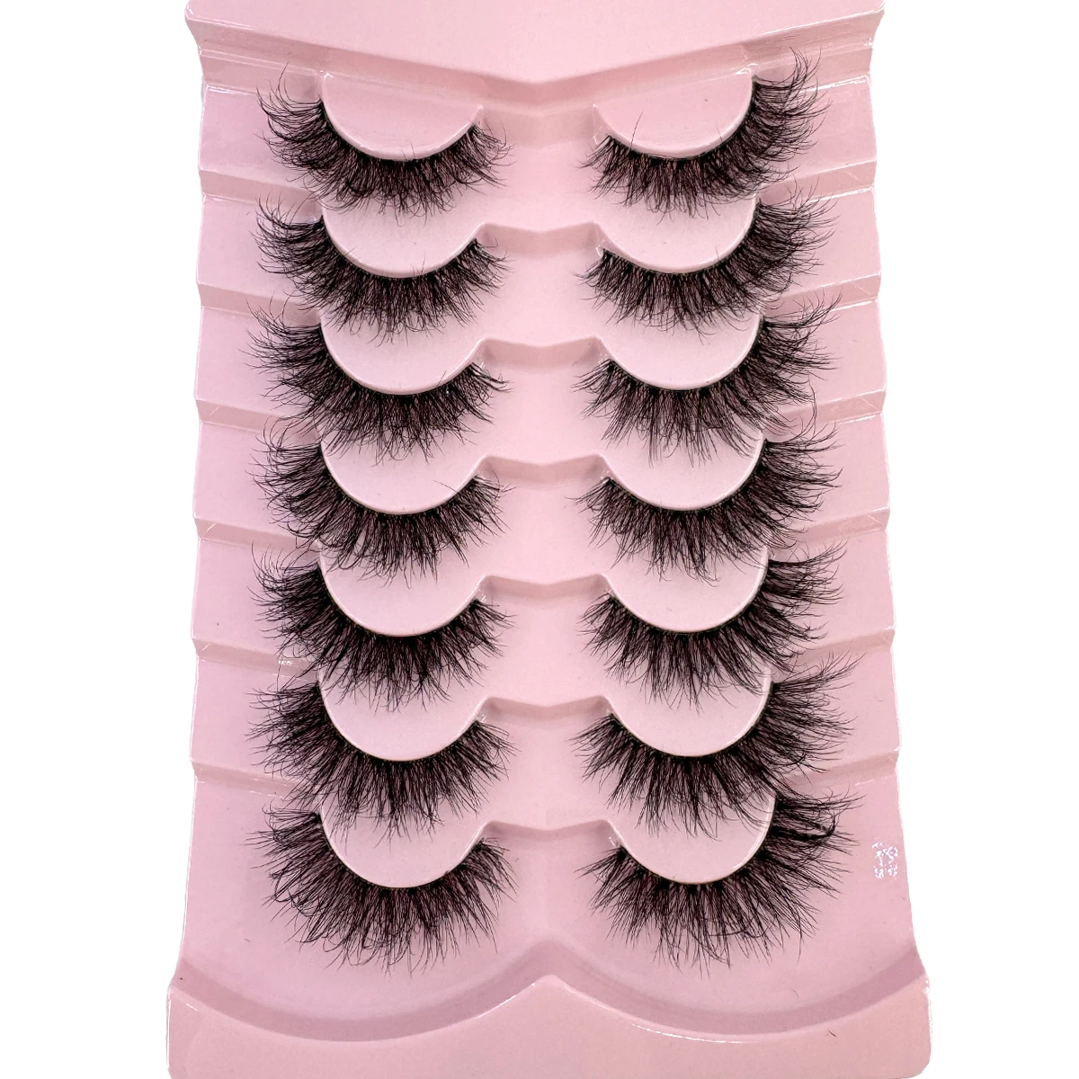 HBZGTLAD 7 paia Ciglia Cat Eye Ciglia lunghe naturali a fascia trasparente Ciglia con estremità alata Ciglia allungate Ciglia finte visone Trucco