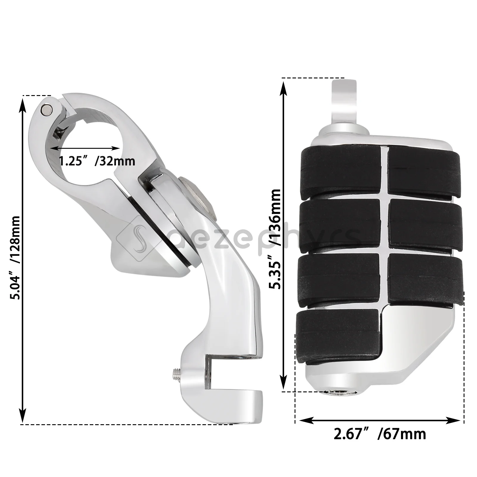 Motorcycles 1.25" 32mm Highway Pegs Engine Guard Foot Pegs Mount For Honda Harley Electra Glide Softail Sportster Fat Boy Dyna view 6