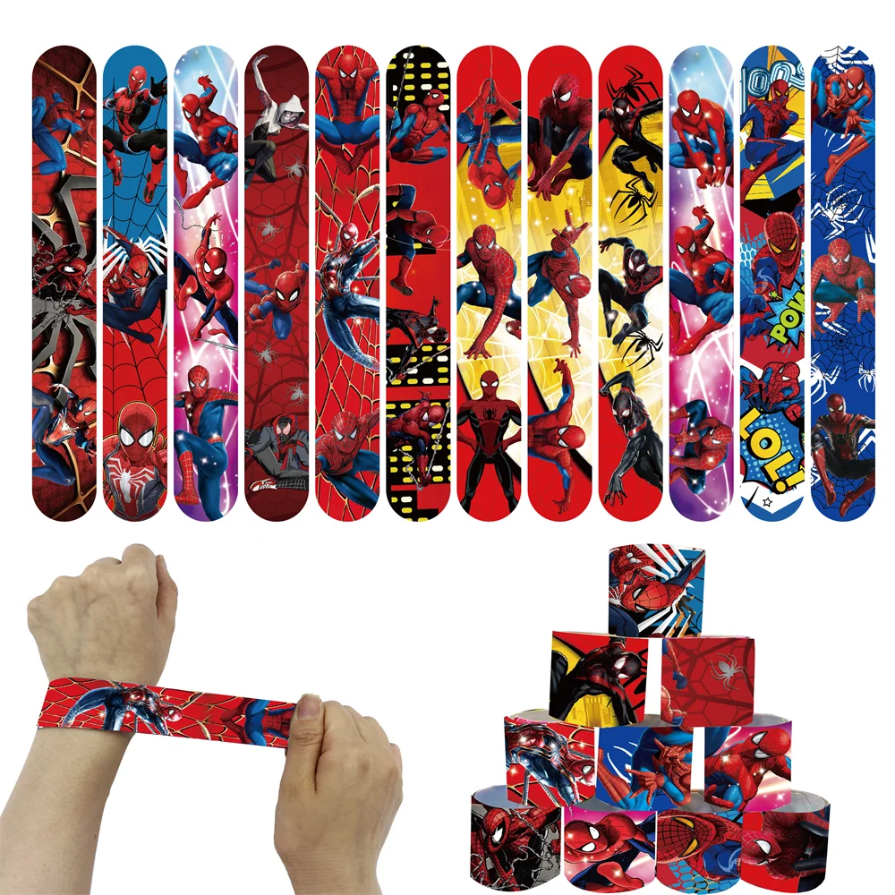 Spiderman Party Favors The Avengers Gift Bag Slap Bracelet Sticker for Kid Birthday Party Christmas Gift Pinata Toy Baby Shower