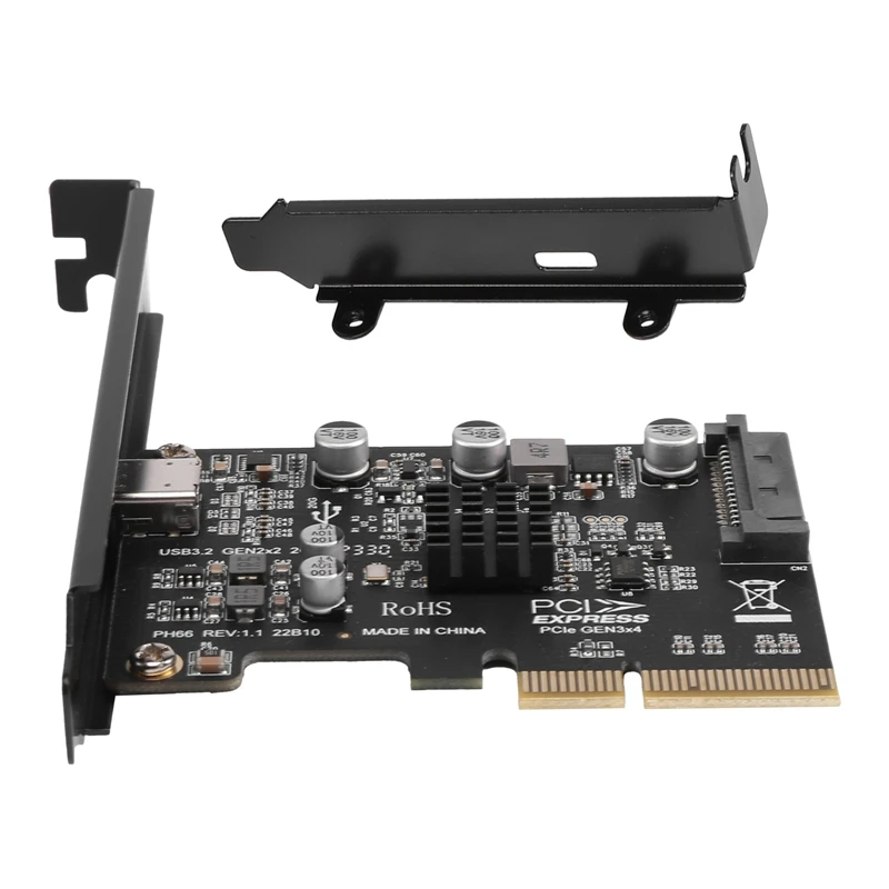 USB PCIE Card Type C PCI-Express 4X to USB 3.2 Gen 2X2 (20Gbps) ASM3242 Chipset for 8/10/LinuxA09G - view 4