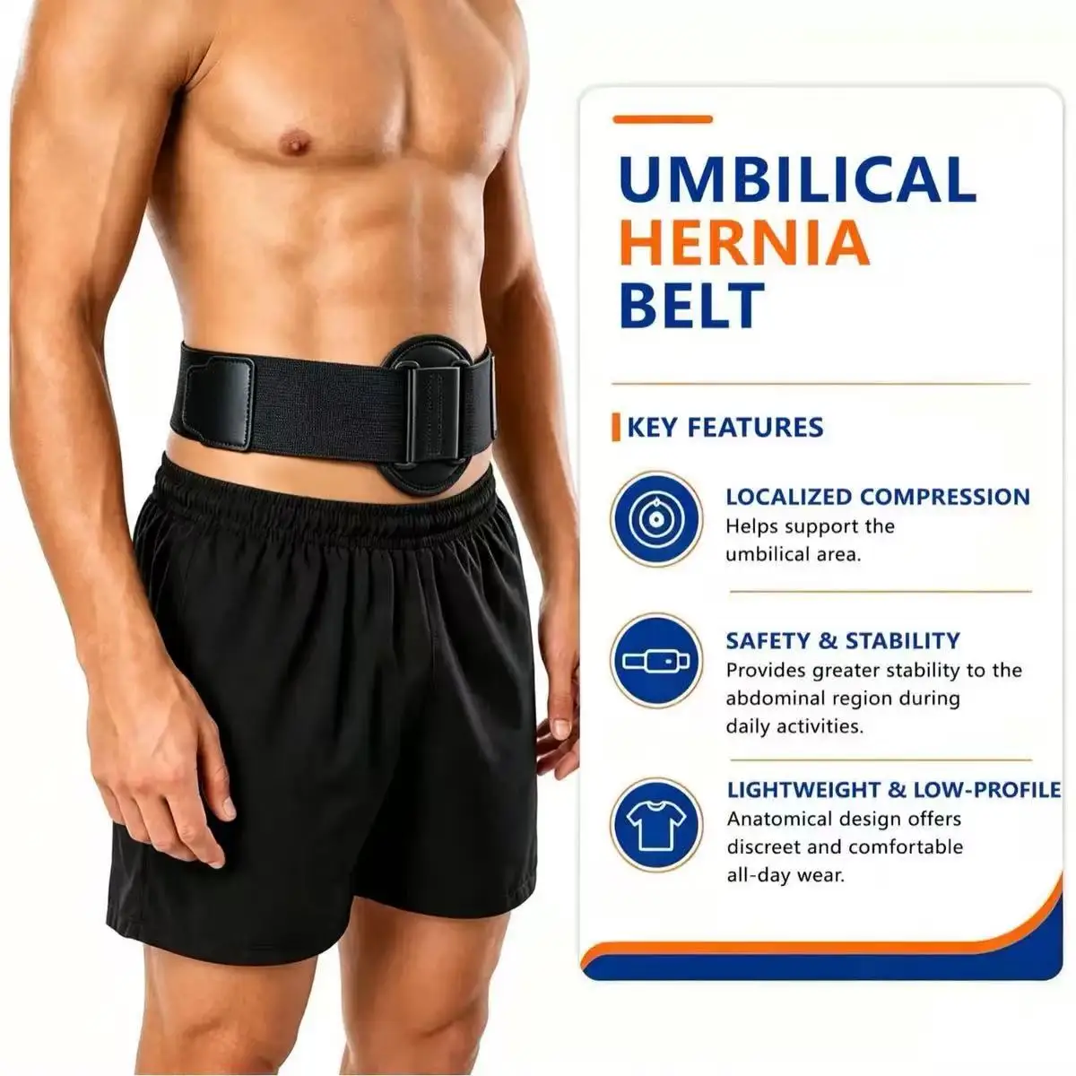 Adjustable Hernia Belt for Adults, Umbilical & Inguinal Hernia Support Brace, Abdominal Fix Strap for Men Women