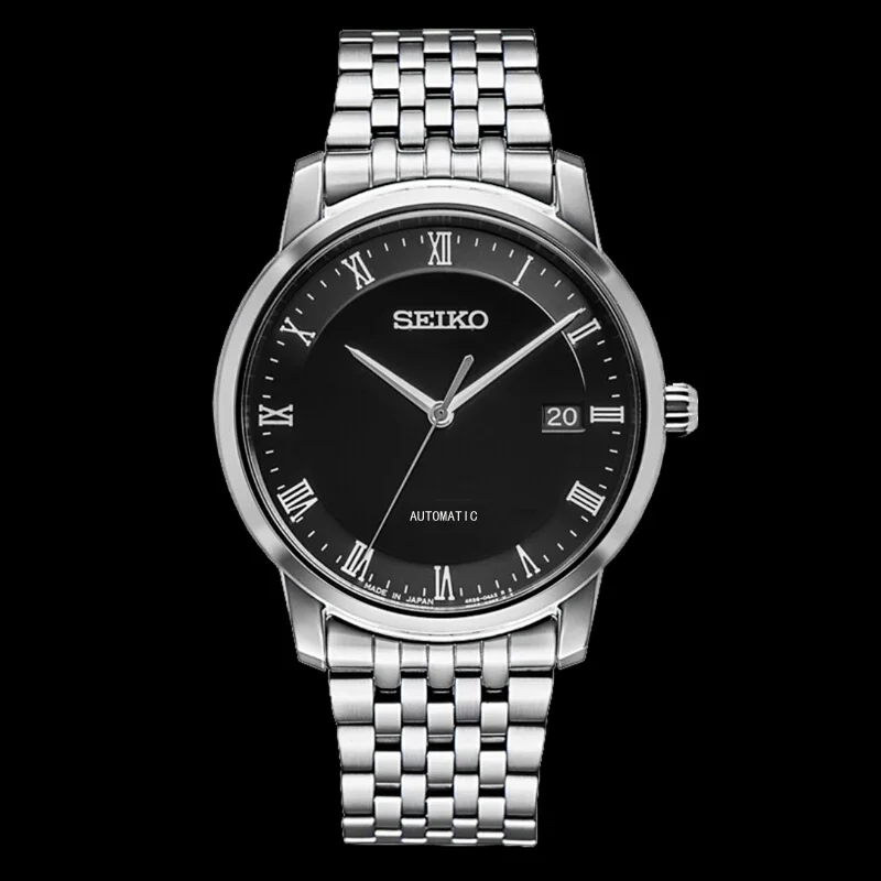 ساعة سيكو الأوتوماتيكية ذات الحركة الميكانيكية ذات الإصدار المحدود بحزام من الفولاذ المقاوم للصدأ كاجوال عصرية للرجال بتقويم متعدد الوظائف