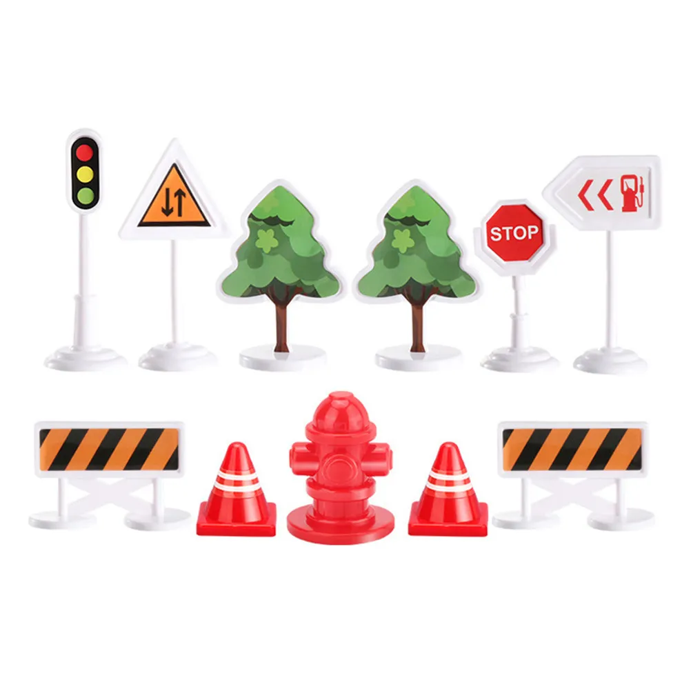 33Pcs Roadblock Scene Layout Accessories for City Diorama Construction Realistic Traffic Barrier Models for Kids Educational view 3