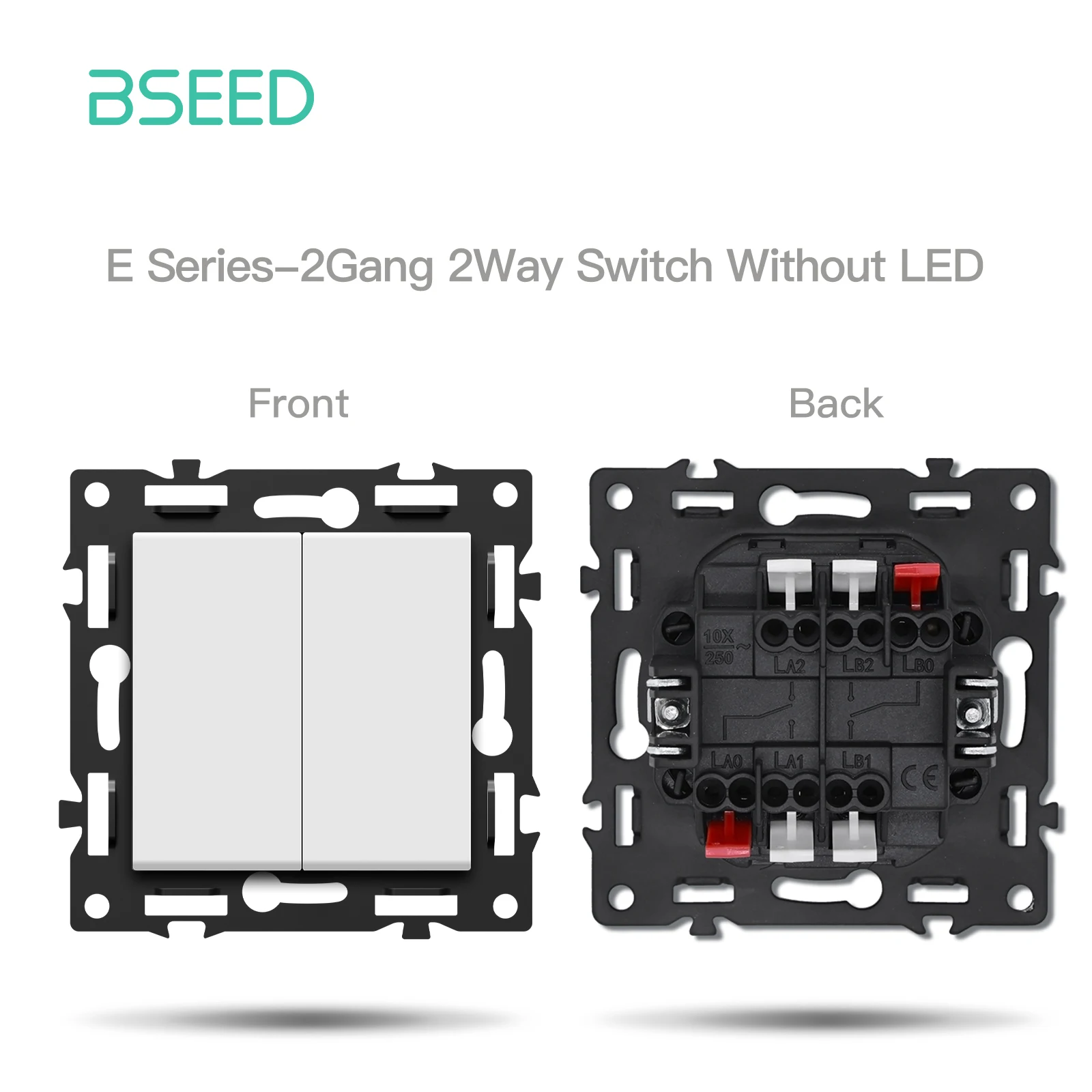 BSEED 1/2/3-fach Schaltermodule E-Serie 86mm Drucktastenschalter mit Anzeigeleuchte DIY Kombinations-Wandsteckdosen