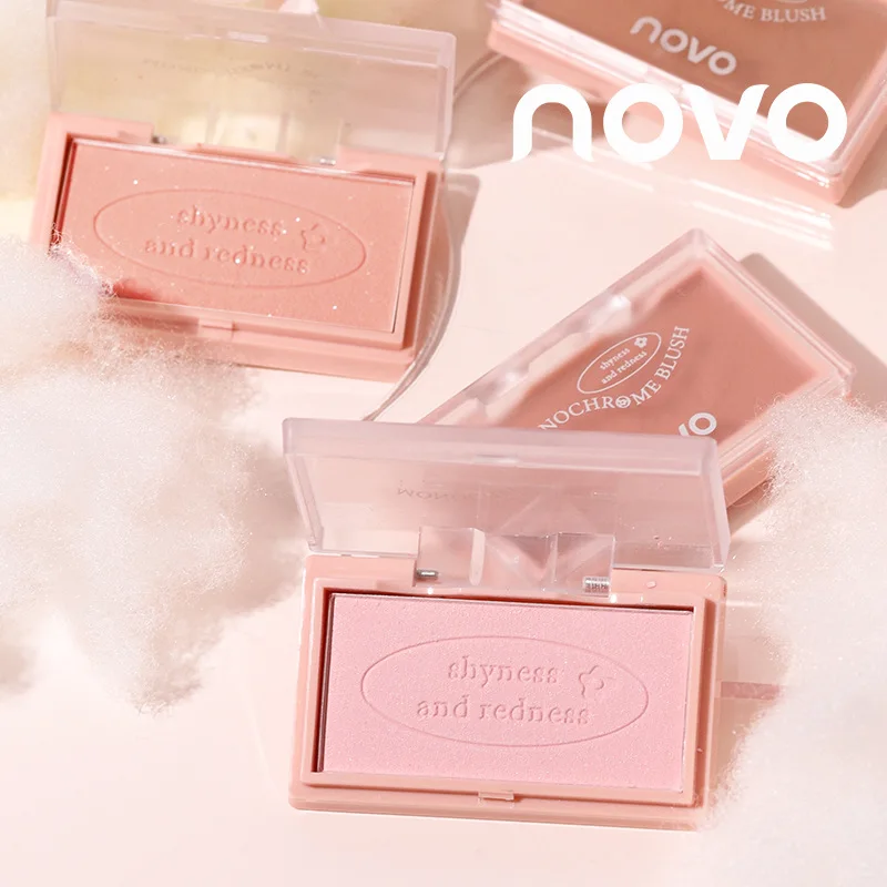 Novo Heart Time Pink Mist Blush Natural Good Complexion Monochrome Blusher Plate Rouge Beauty Blush Brightening White