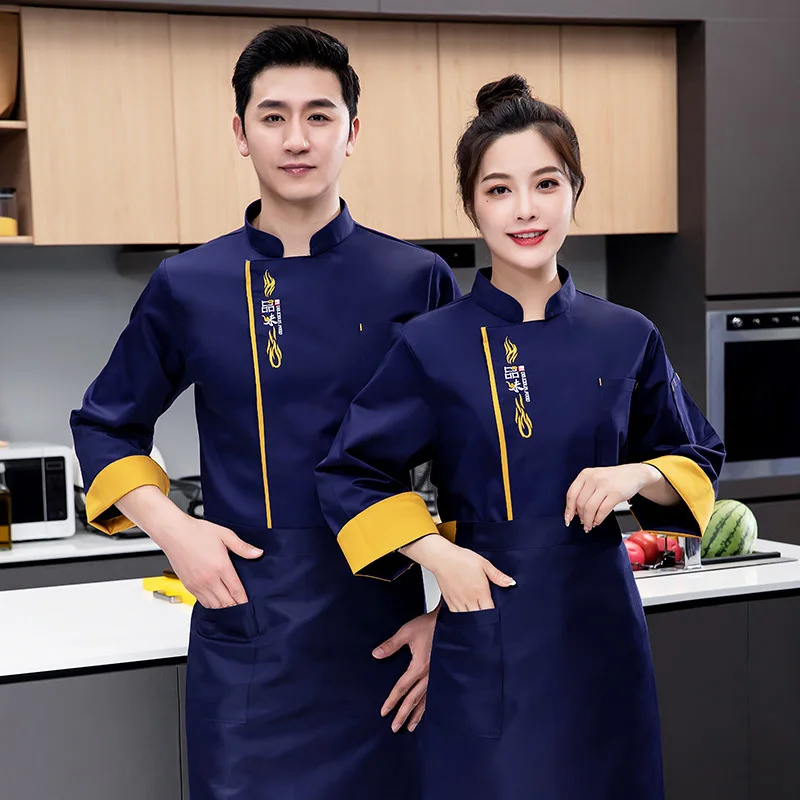 

Catering Restaurant Chef Workwear Long Sleeve Hotel Bakery Western Restaurant Kitchen Chef Uniform Waiter Autumn Winter Outfit